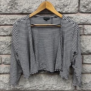 Tricotto Black and White Striped Crop Top